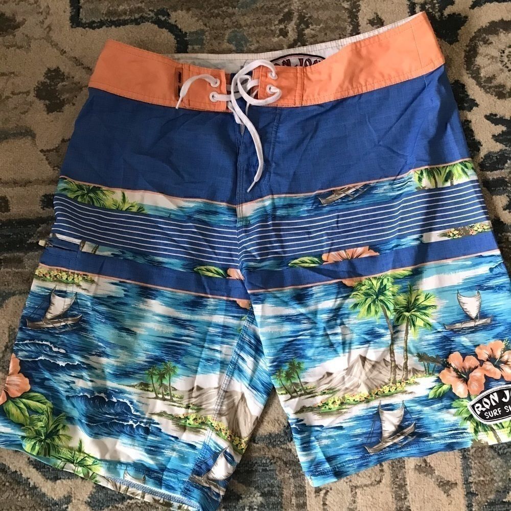 RON JON SURF SHOP Trunks Board Shorts with Logo 31